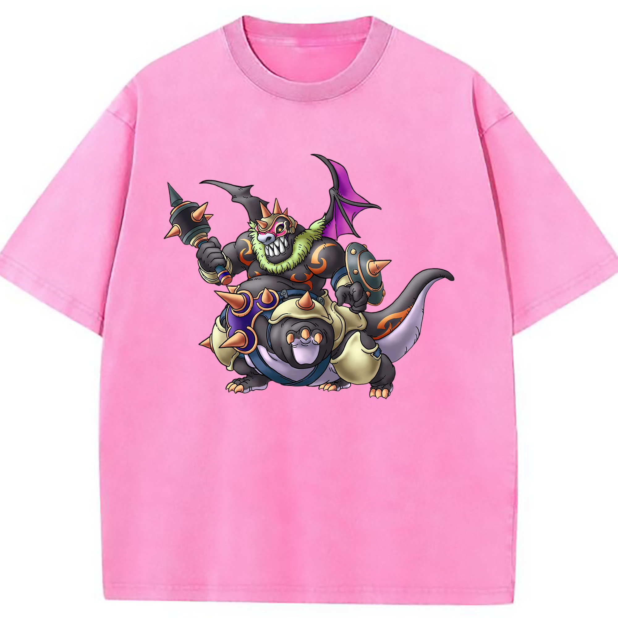 （画像用） ドラゴンクエスト Doragon Kuesuto Dragon Quest 綿100% ヴィンテージ風 半袖Tシャツ（フロントプリント）